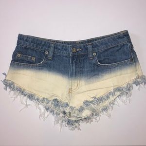 CARMAR Mid Rise Cutoff Dip Dyed Jean Shorts